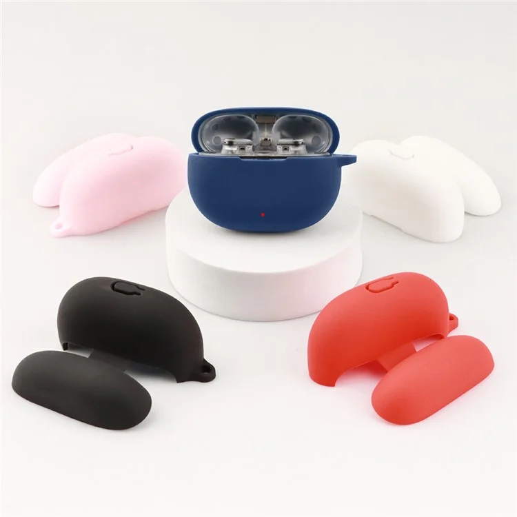 Silicone Case for Beats Studio Buds+ Bluetooth Earphone, Anti-drop Earbud Cover with Hanging Buckle - Dark Blue