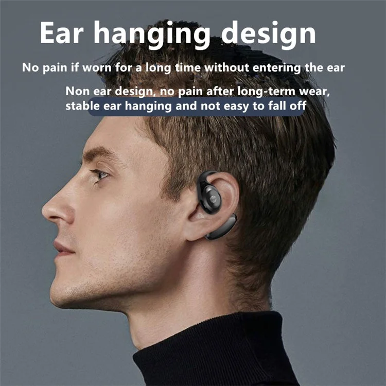 GD06 Single Ear Bluetooth 5.3 Earhook Headset Wireless Earphone - White